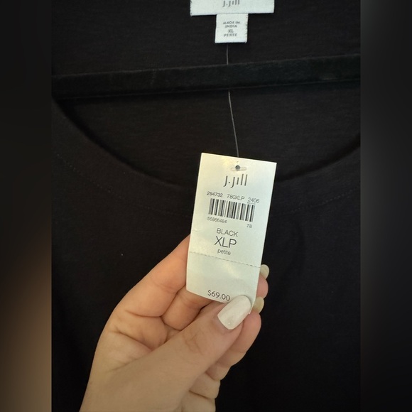 NEW J Jill Shift Tank Dress Pockets Black Size XL Petite Modal Cotton NWT - Picture 6 of 9
